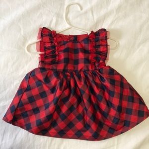 Cat and Jack red & navy plaid baby dress